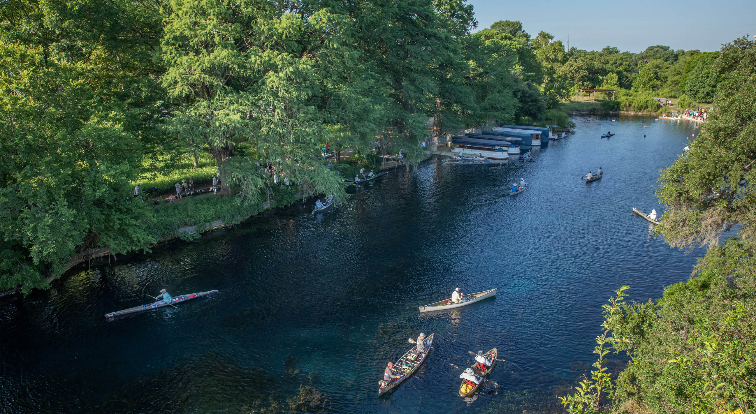 canoes on spring lake