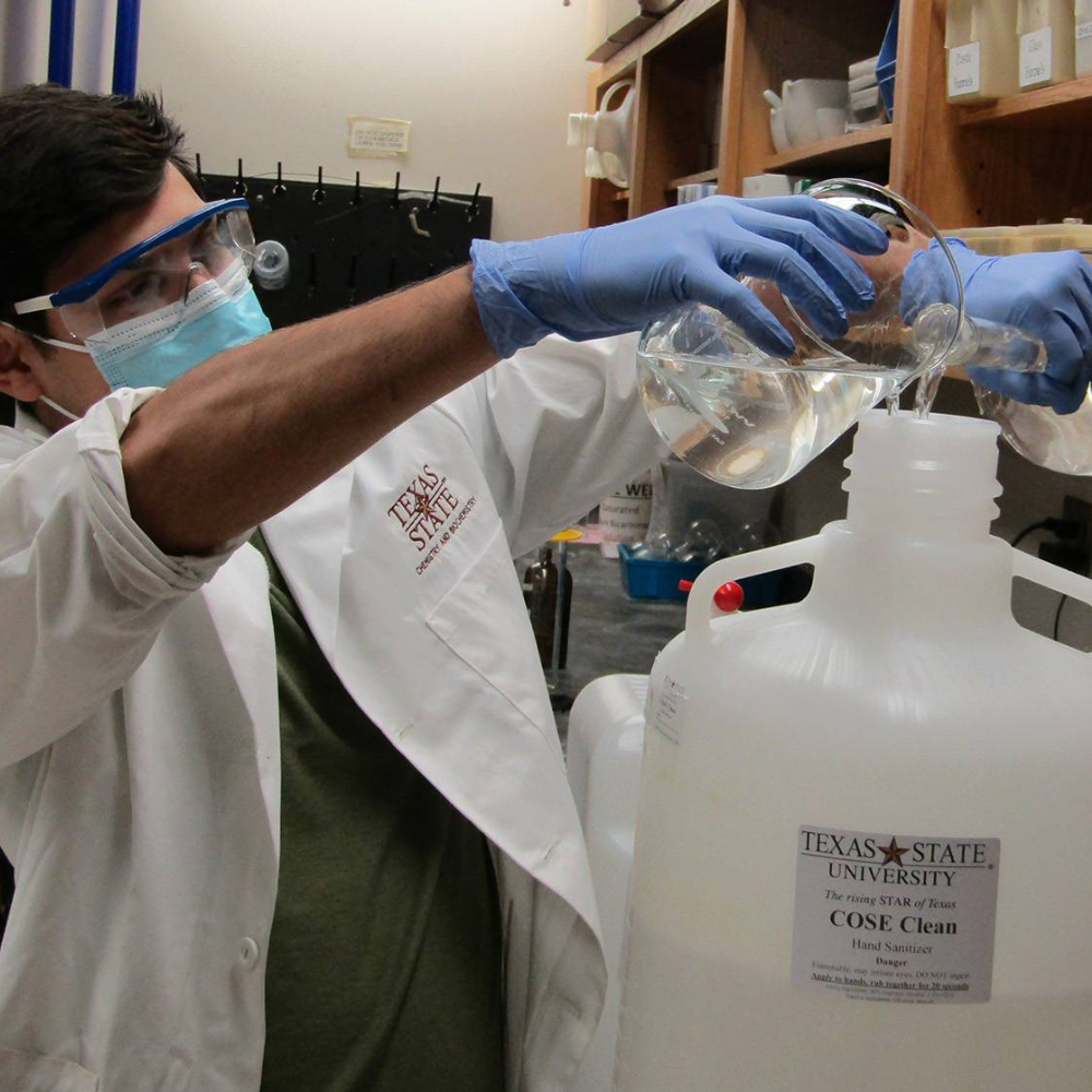 Photo of Micheal Urena in a lab 