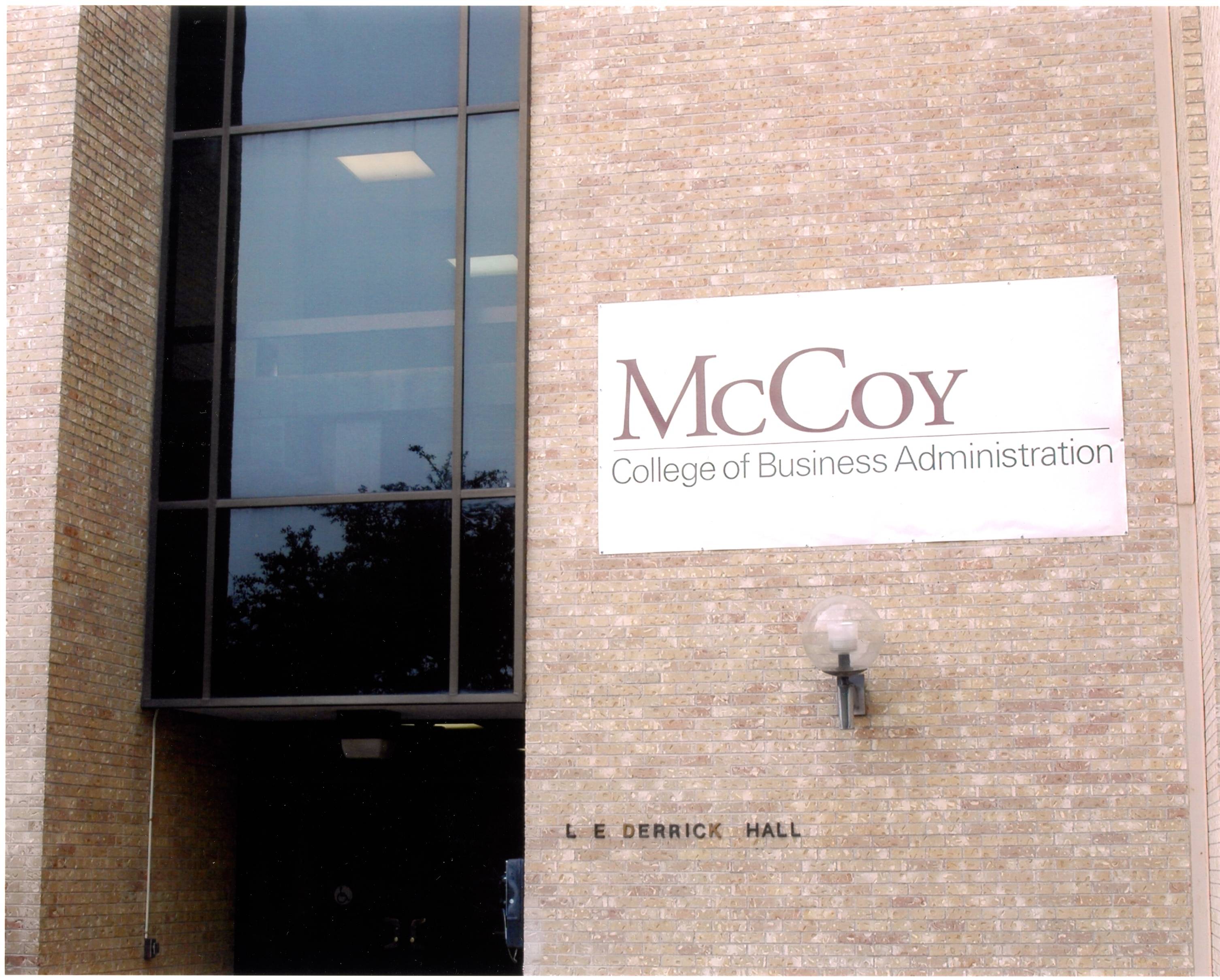 McCoy Hall signage. 