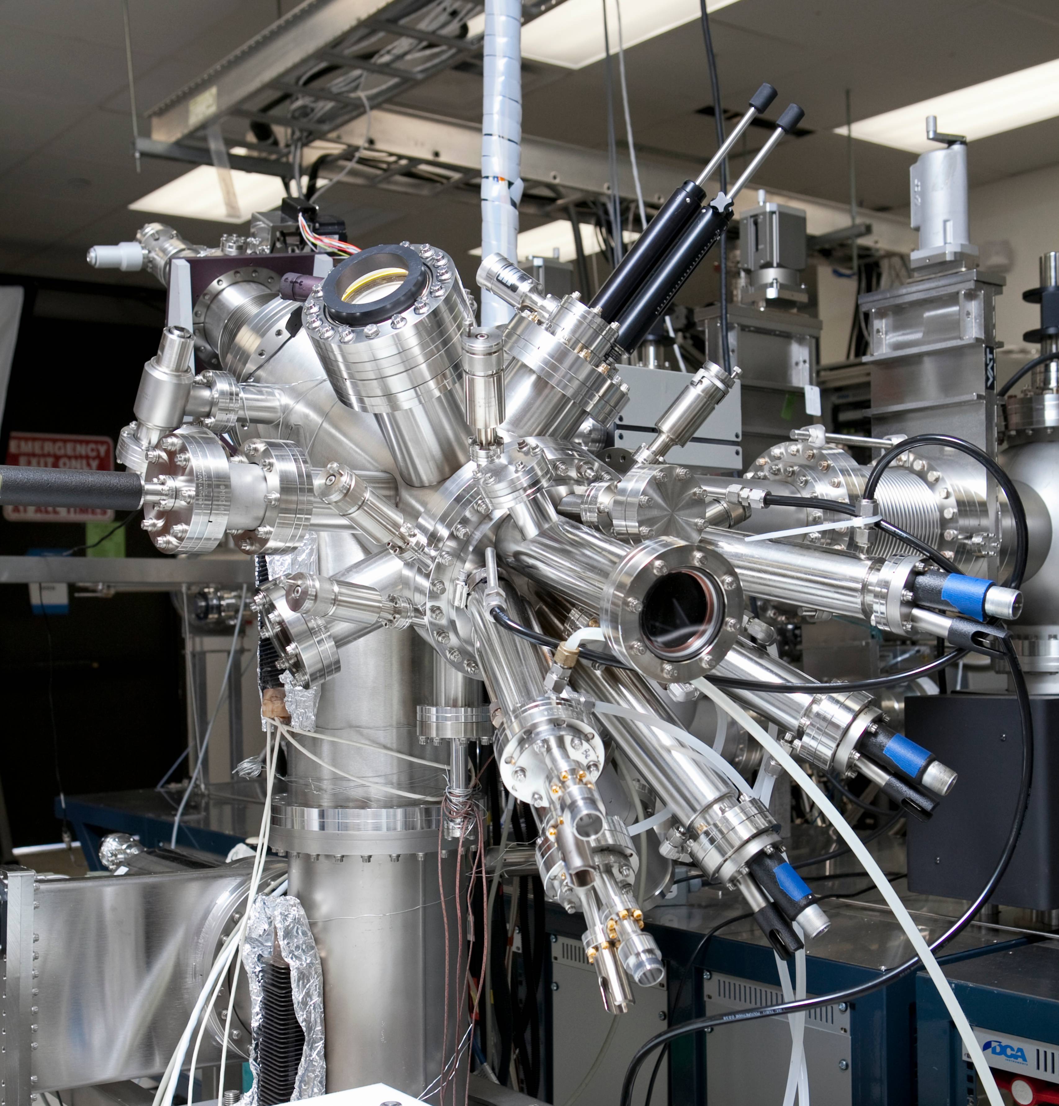 An molecular-beam epitaxy machine. 