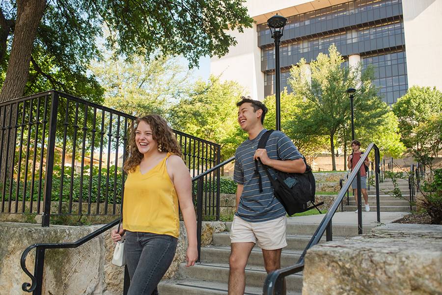 students on stairs