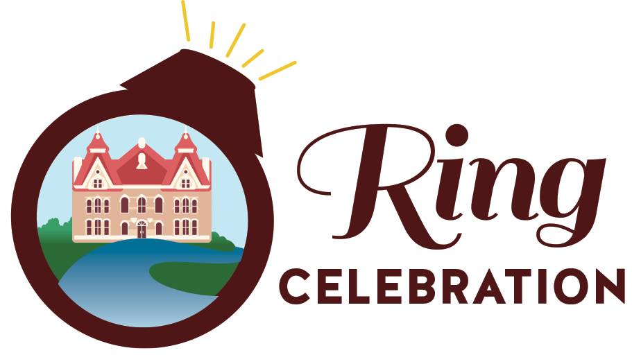 Ring Celebration logo with Old Main in a ring