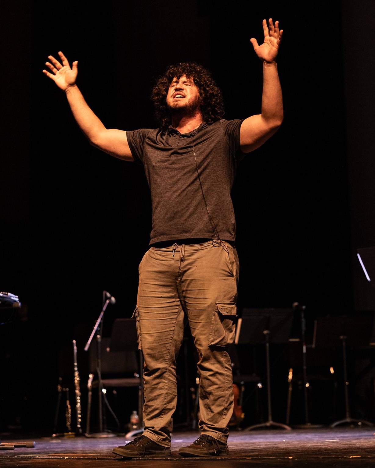 Jay Nava performs during his hip-opera on stage.