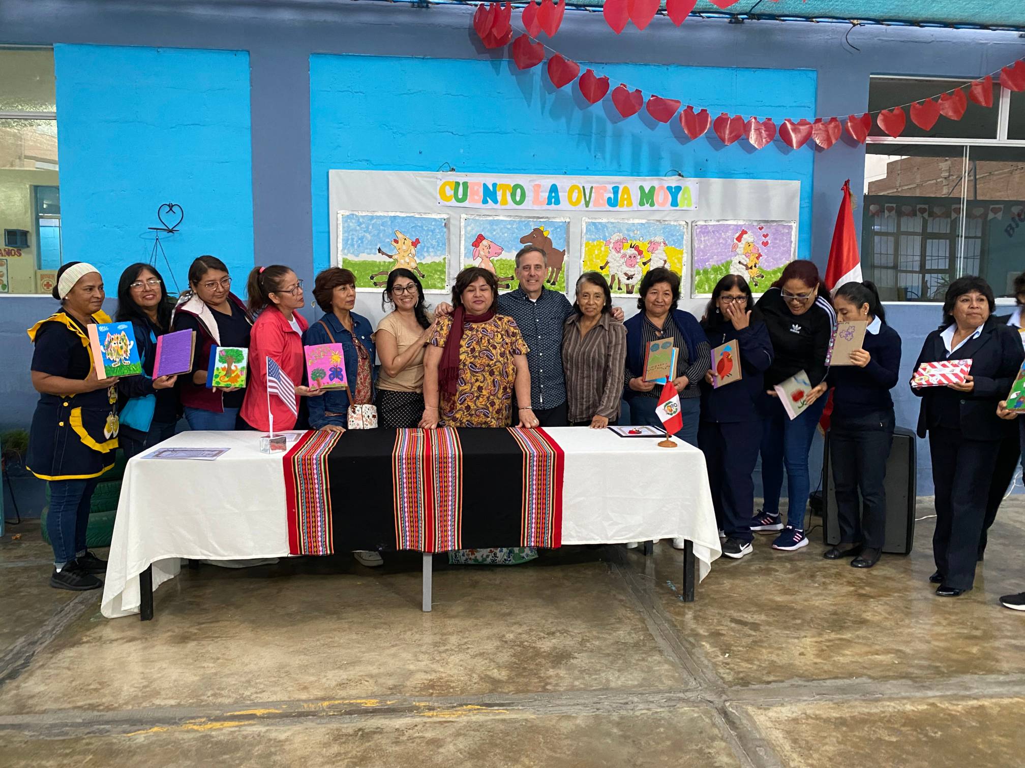 Dr. Jesse Gainer pose with Callao school teachers