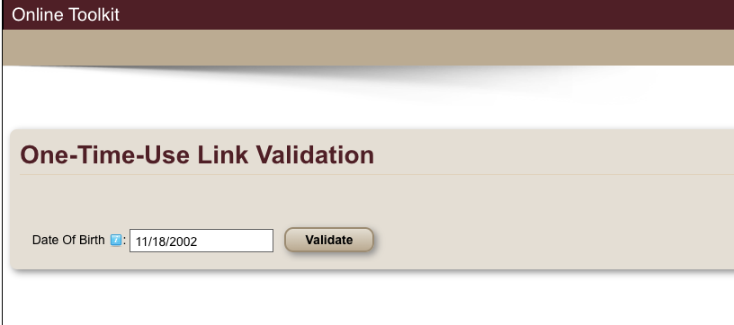 one0time use link validation