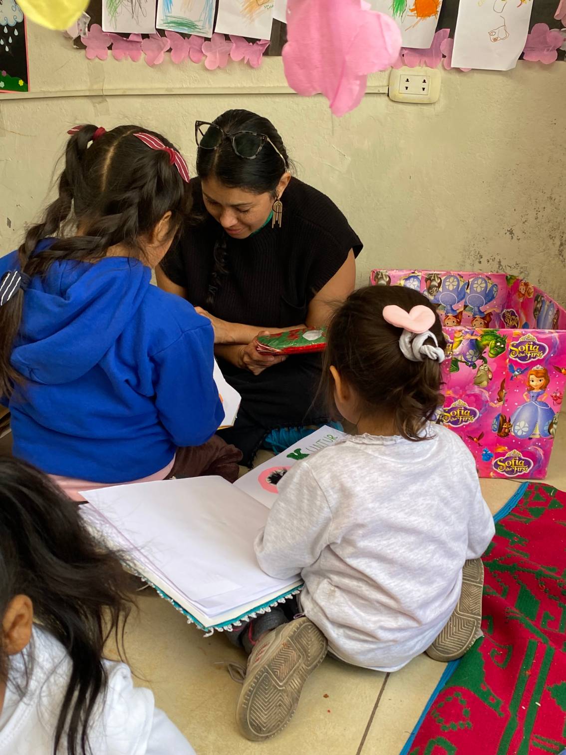 Nancy reading with students