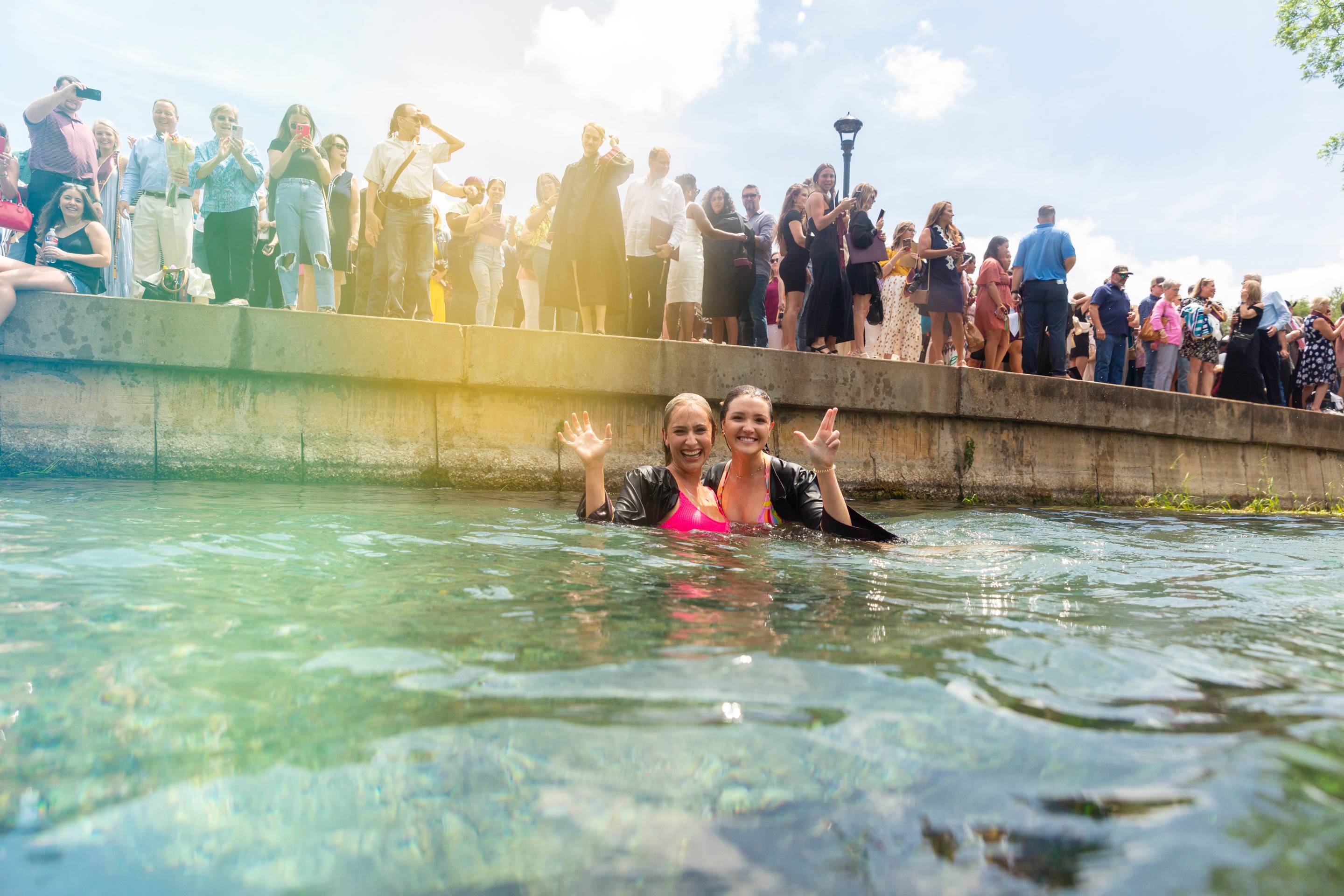 Students in river