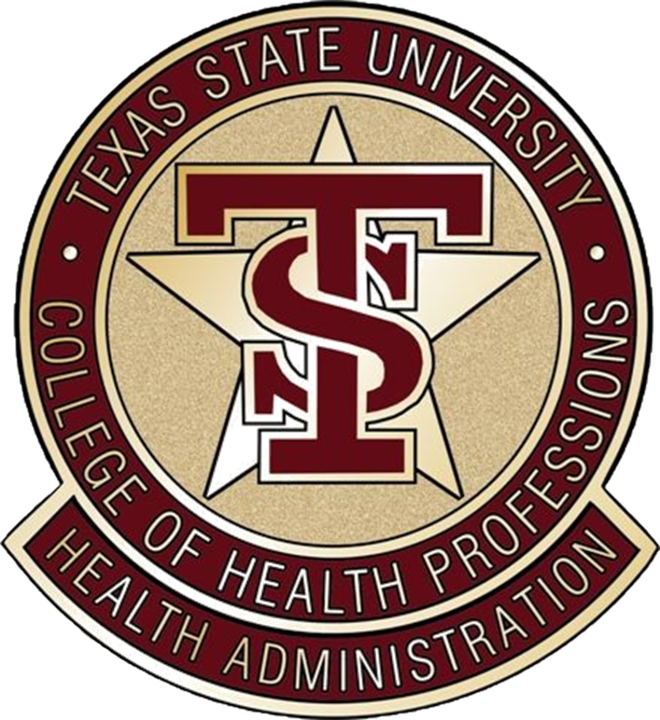 Texas State University - College of Health Professions - Health Administration badge emblem