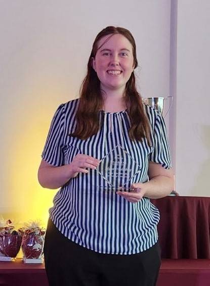 Alyssa Friudenberg receiving the Texas State University Outstanding Senior Award