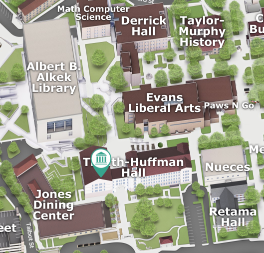 a direct map of the Trauth-Huffman Hall