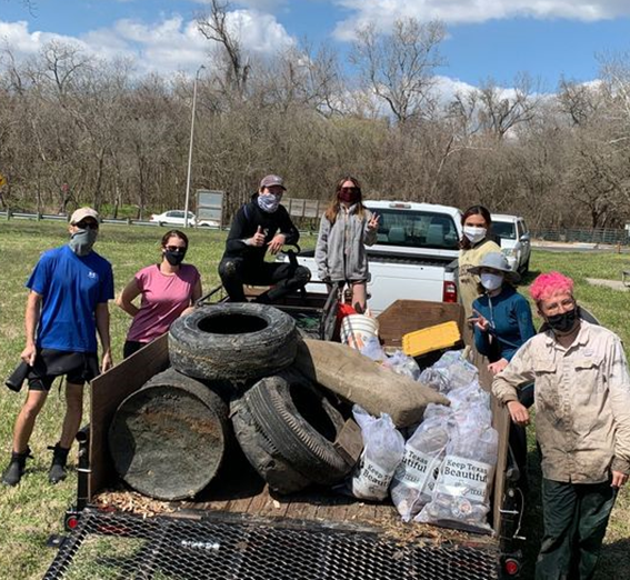 removing large-scale litter in the river's downstream reaches