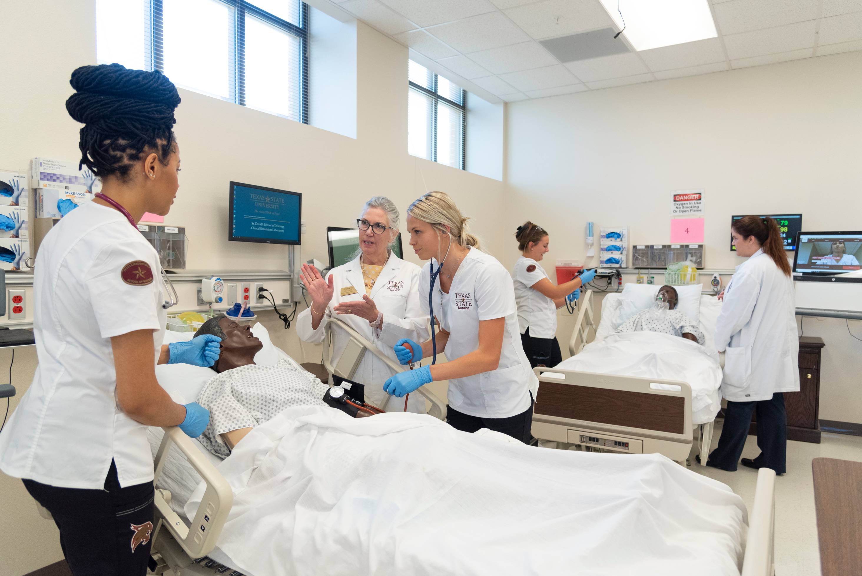 nursing students in a nursing room