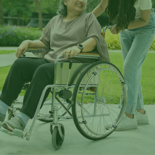 elderly hands holding cane