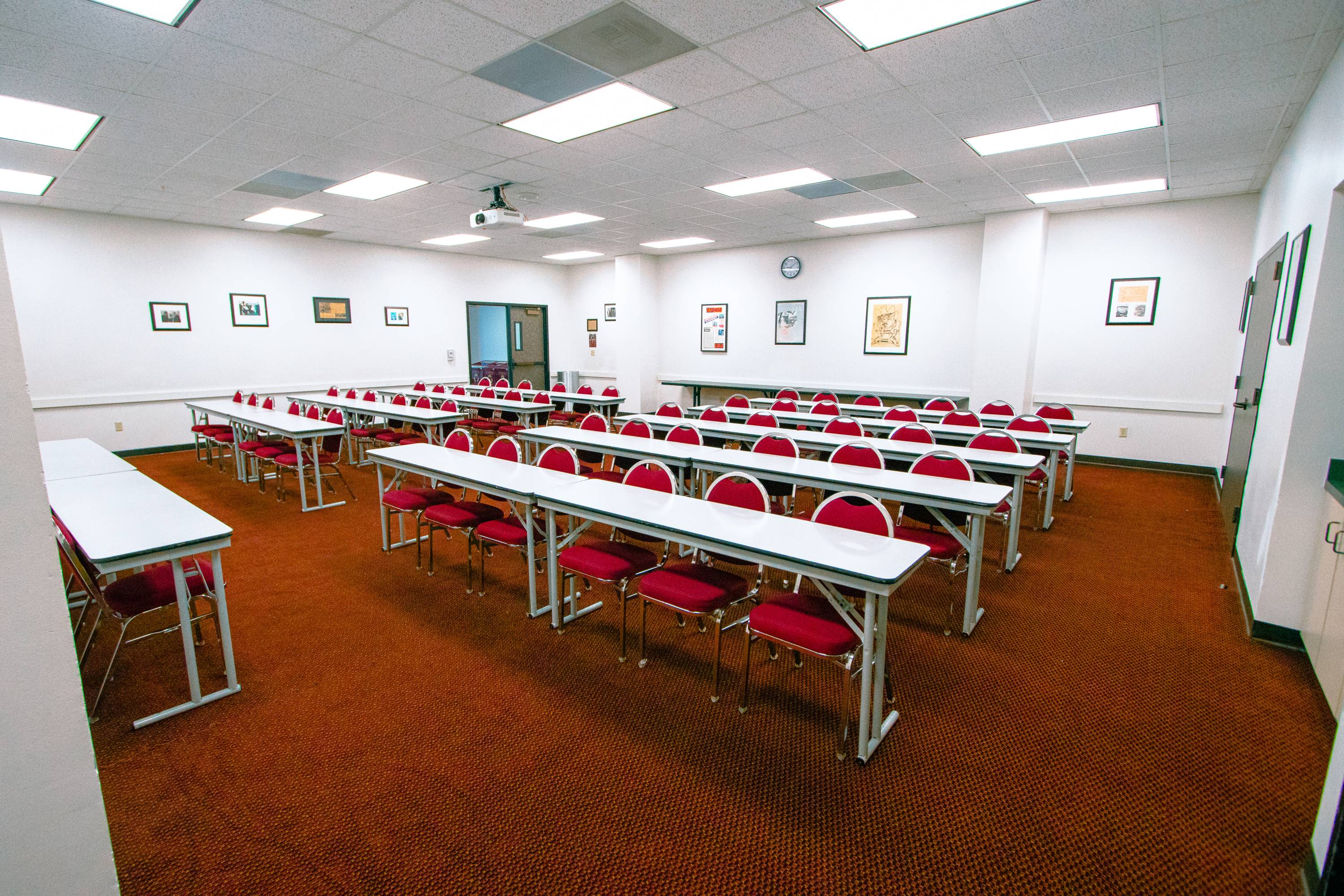 A meeting room with chairs