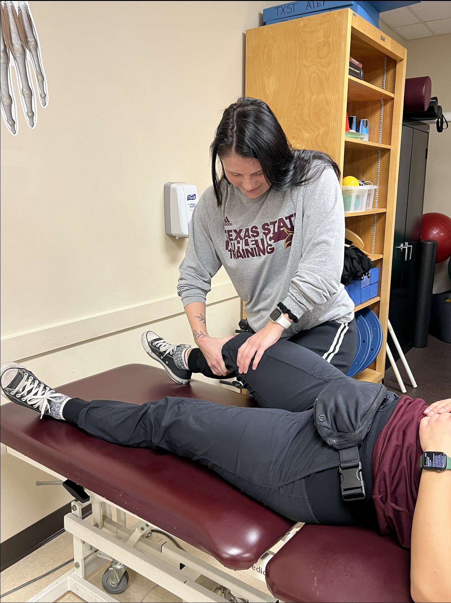 Student working at the Free Injury Clinic