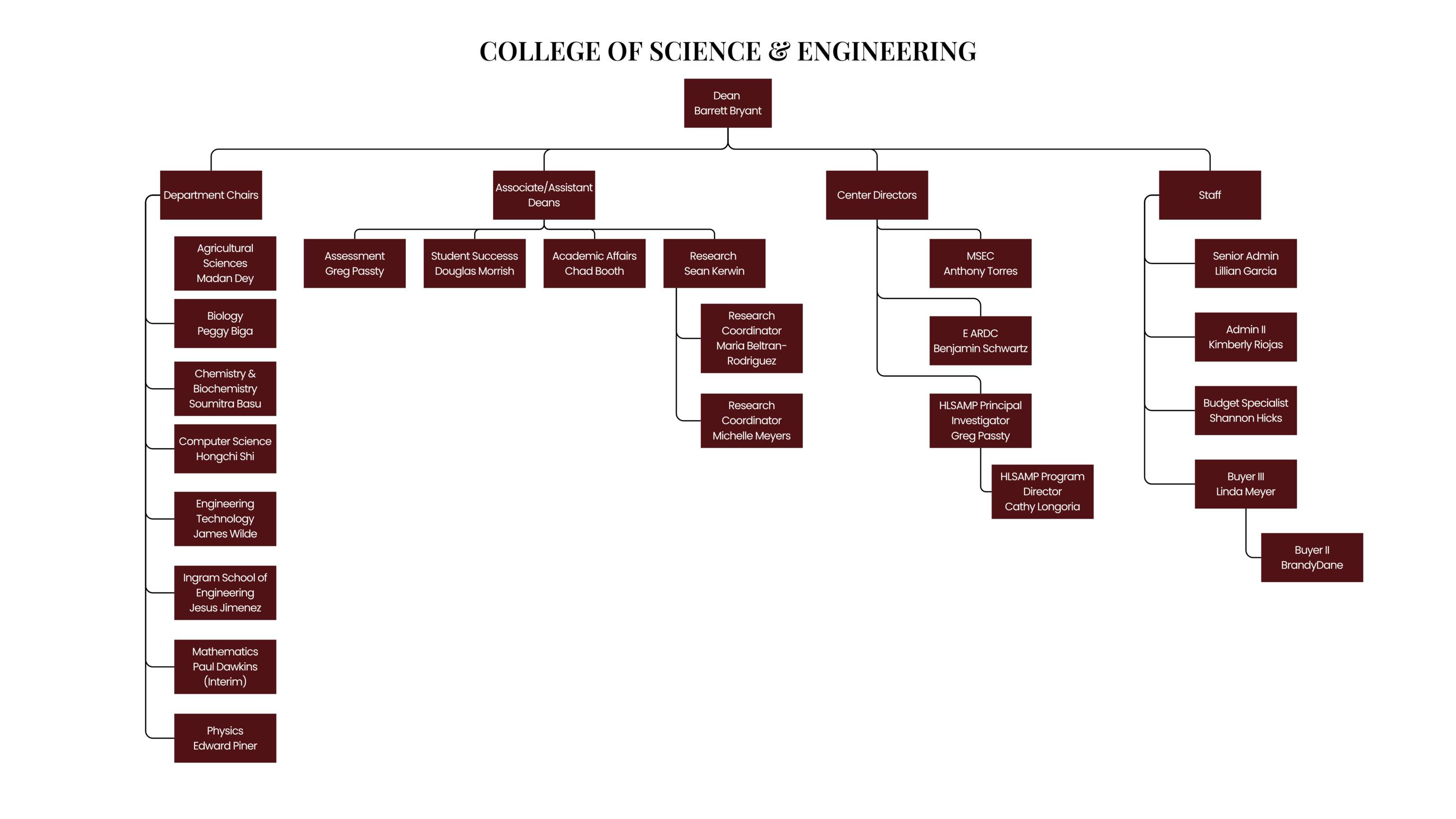 CoSE Organizational Chart