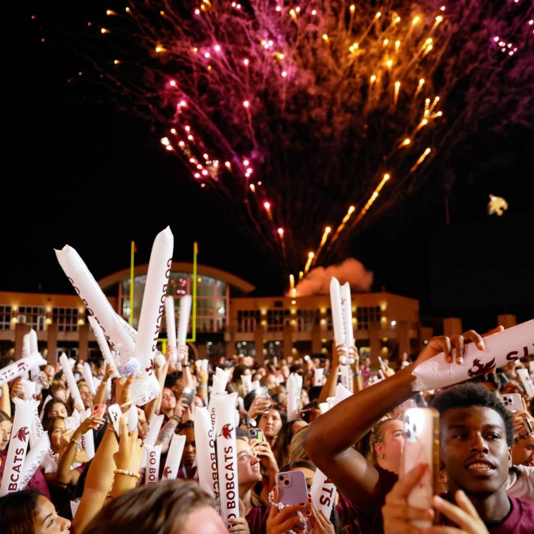 Fandemonium student event in UFCU Stadium during TXST Bobcat Welcome Week image link to events