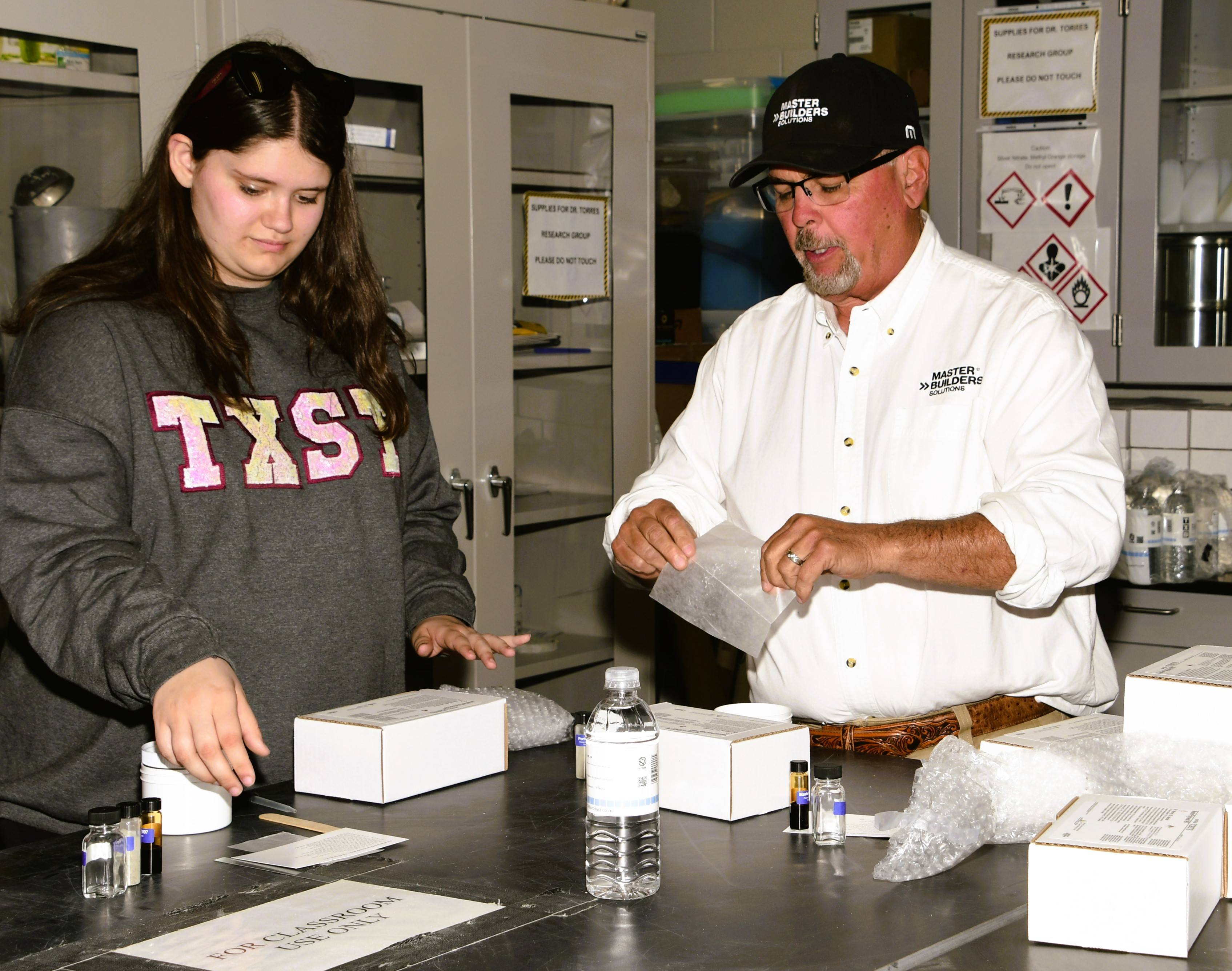 student in lab