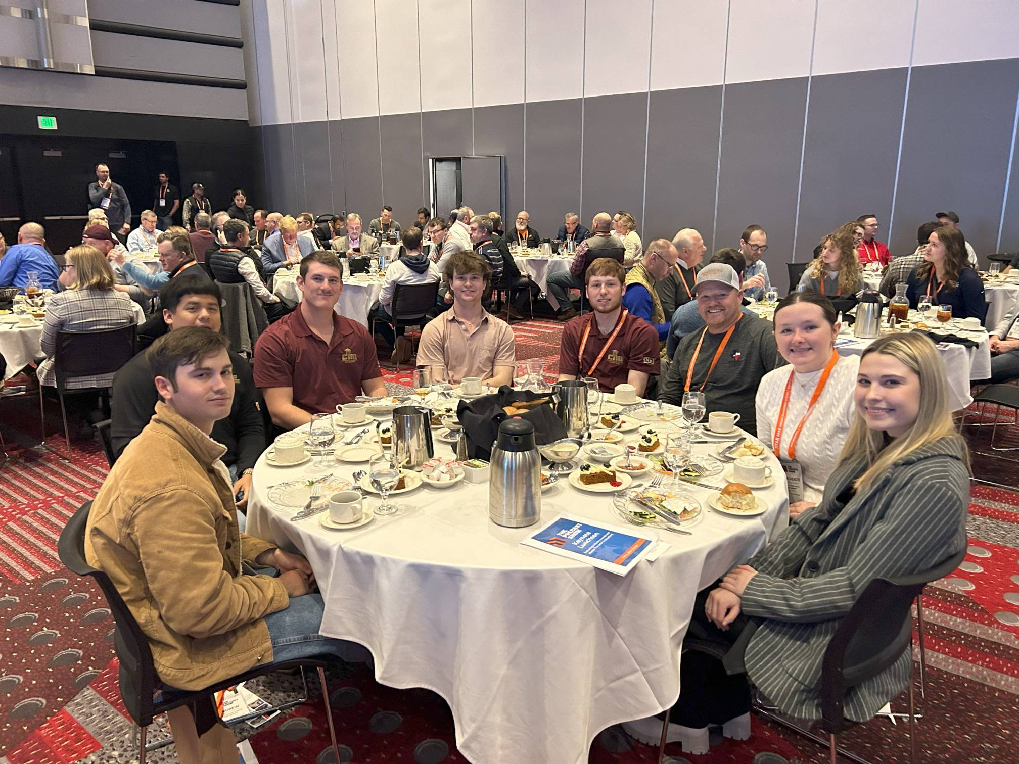 students at industry dinner