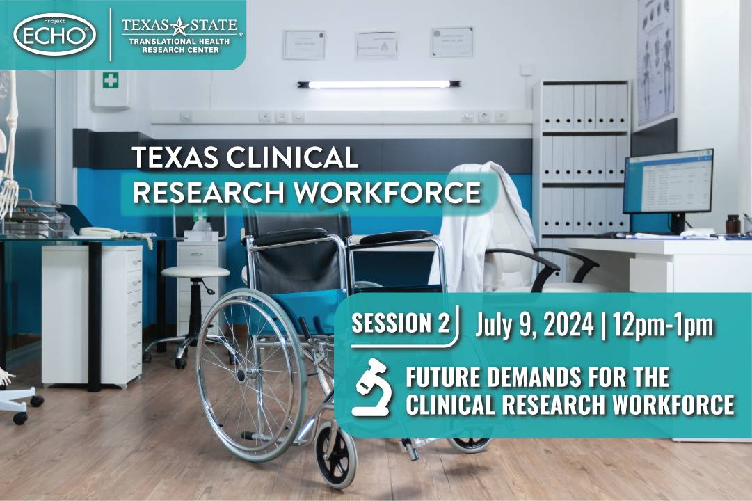 Clinical Research workforce graphic with date and time listed.