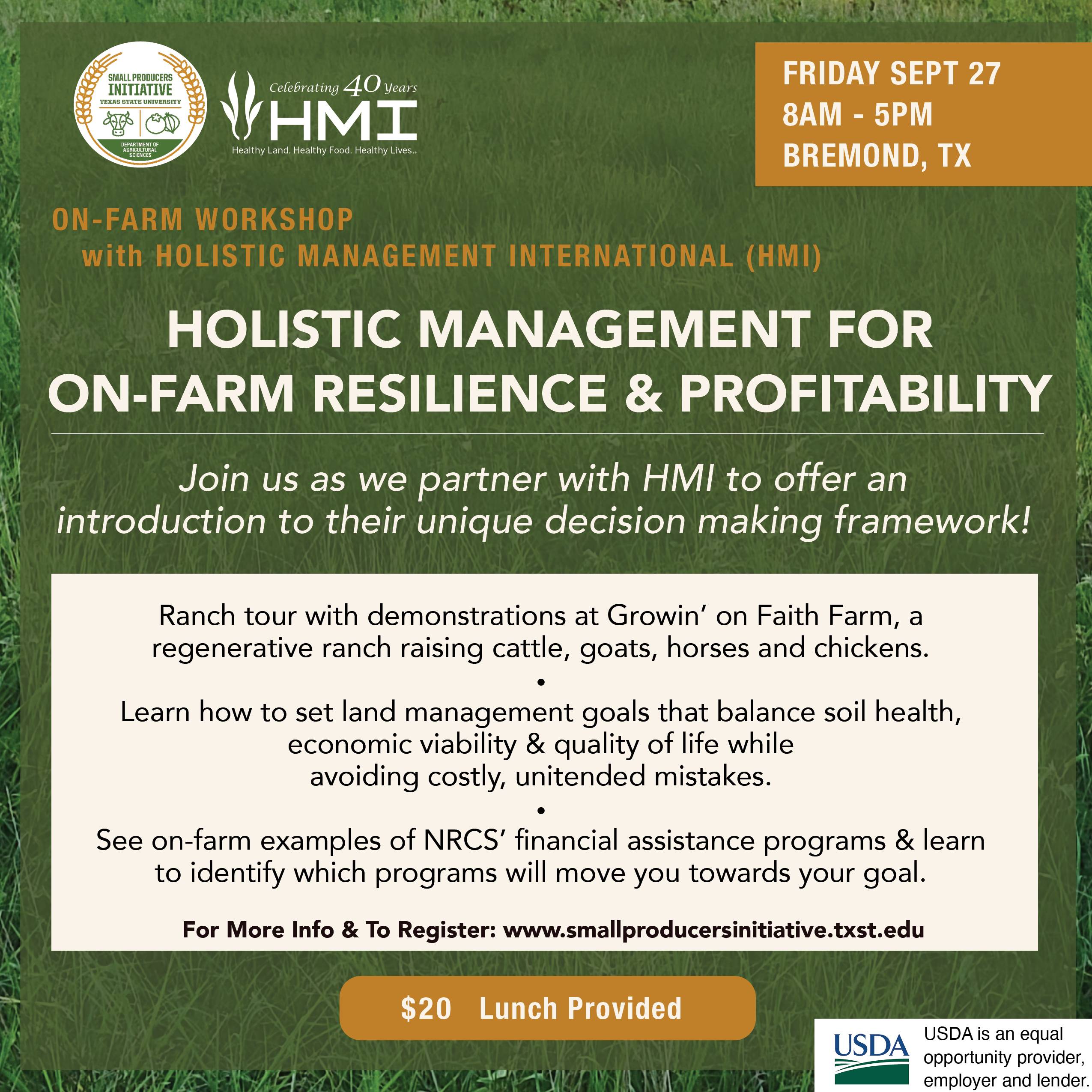 Holistic Management for On-Farm Resilience & Profitability