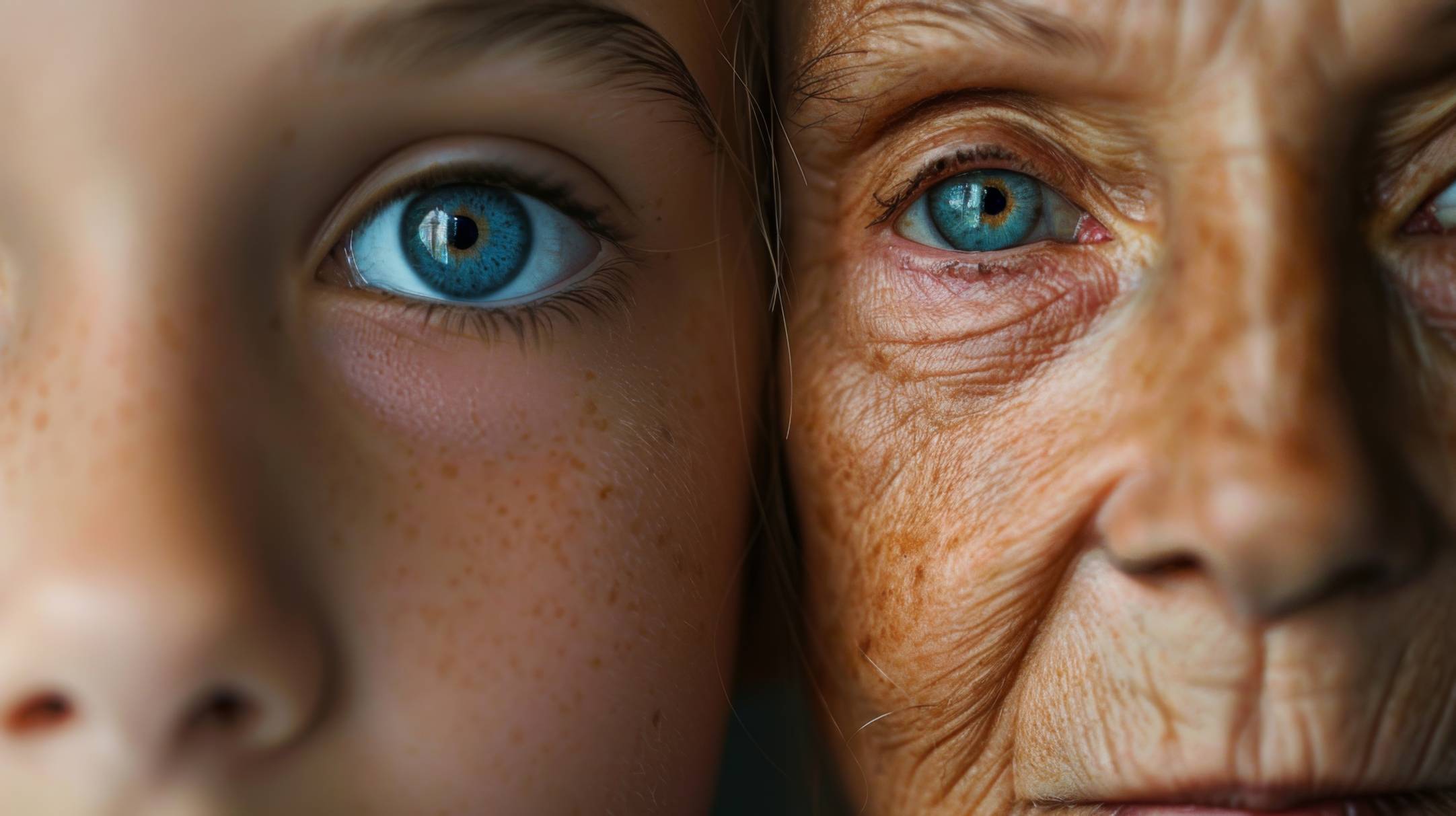 Image of a woman as a child and then as an older adult