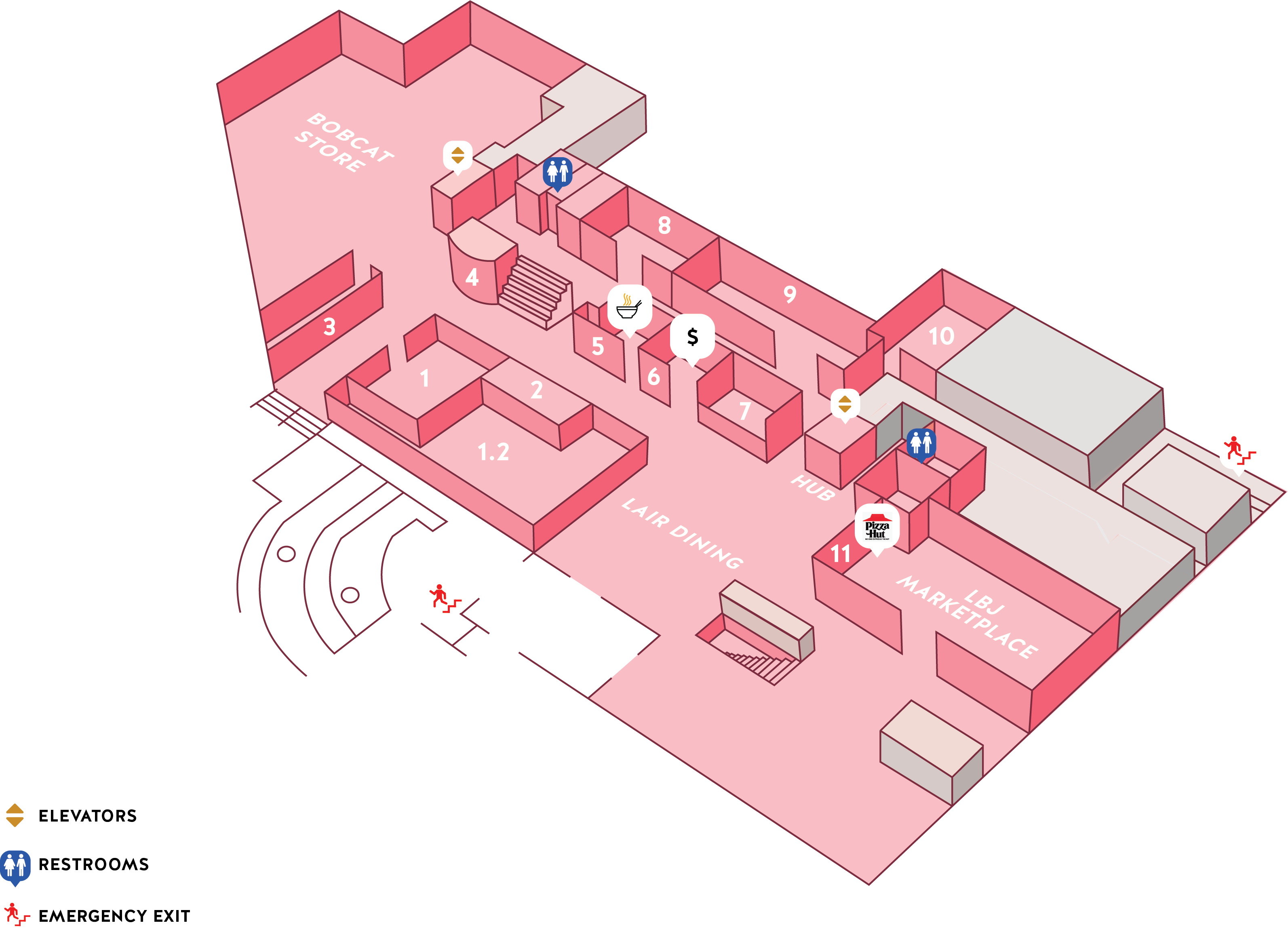 LBJSC 2nd Floor Map