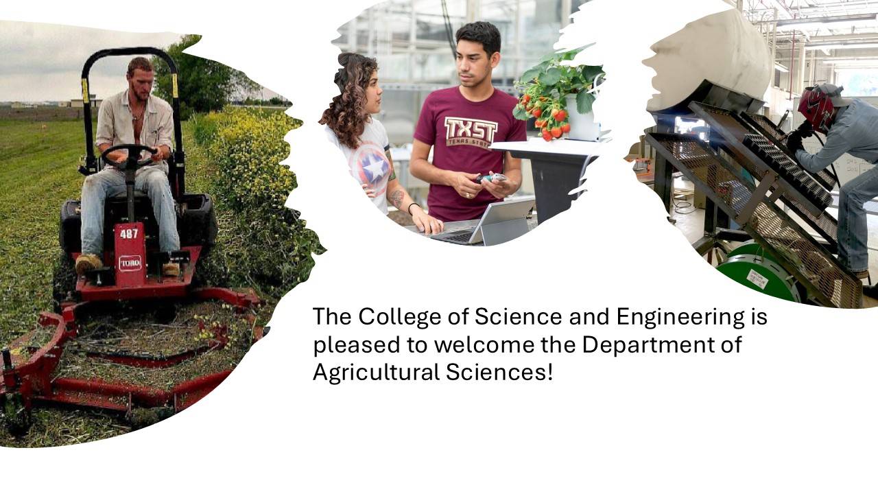 3 images of students using agricultural equipment