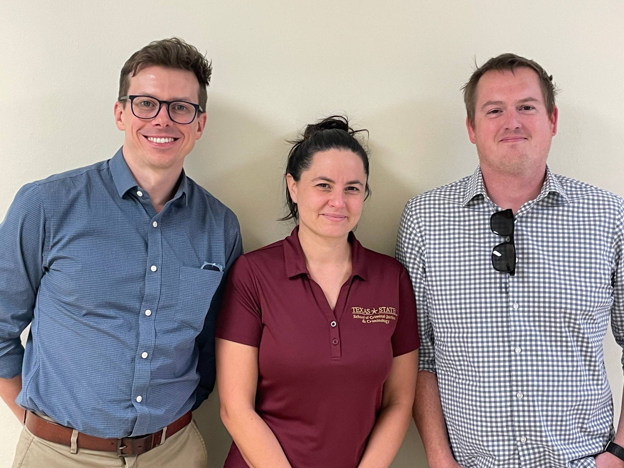 Left to right: Dr. Sean Roche, Dr. Laure Brimbal, and Dr. Hunter Martaindale