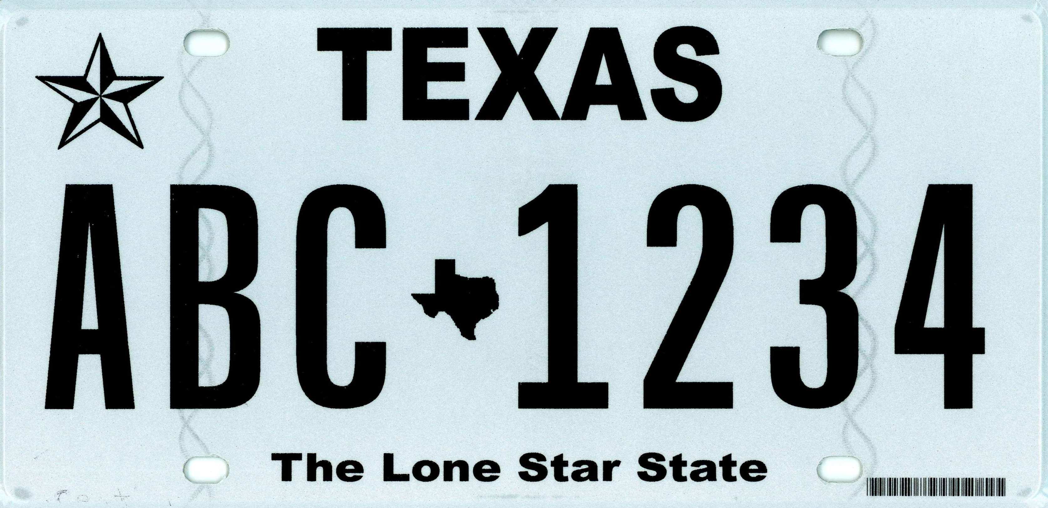 General Texas license plate