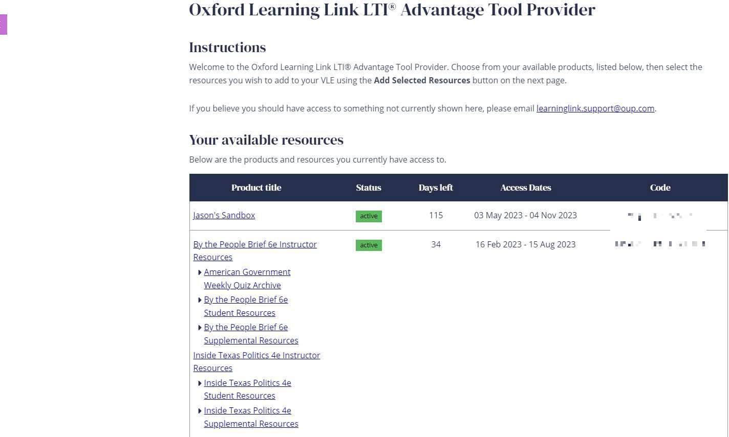 oxford available tools