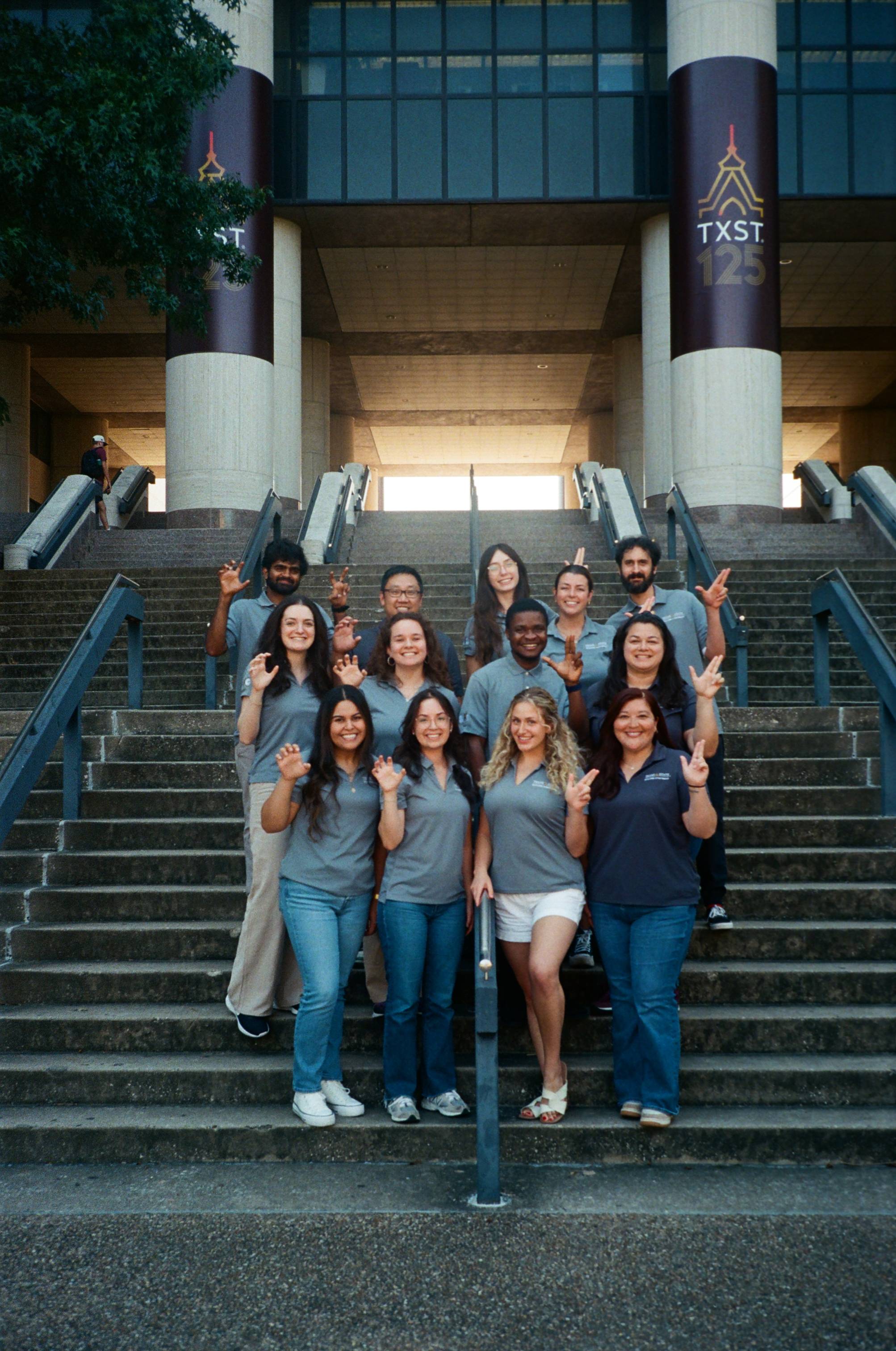 Success Coaches on the Alkek Library Steps