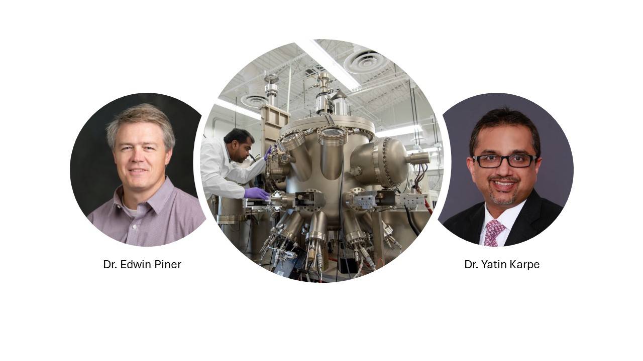 Images of Dr. Edwin Piner, Dr. Yatin Karpe, and the Materials Application Research Center