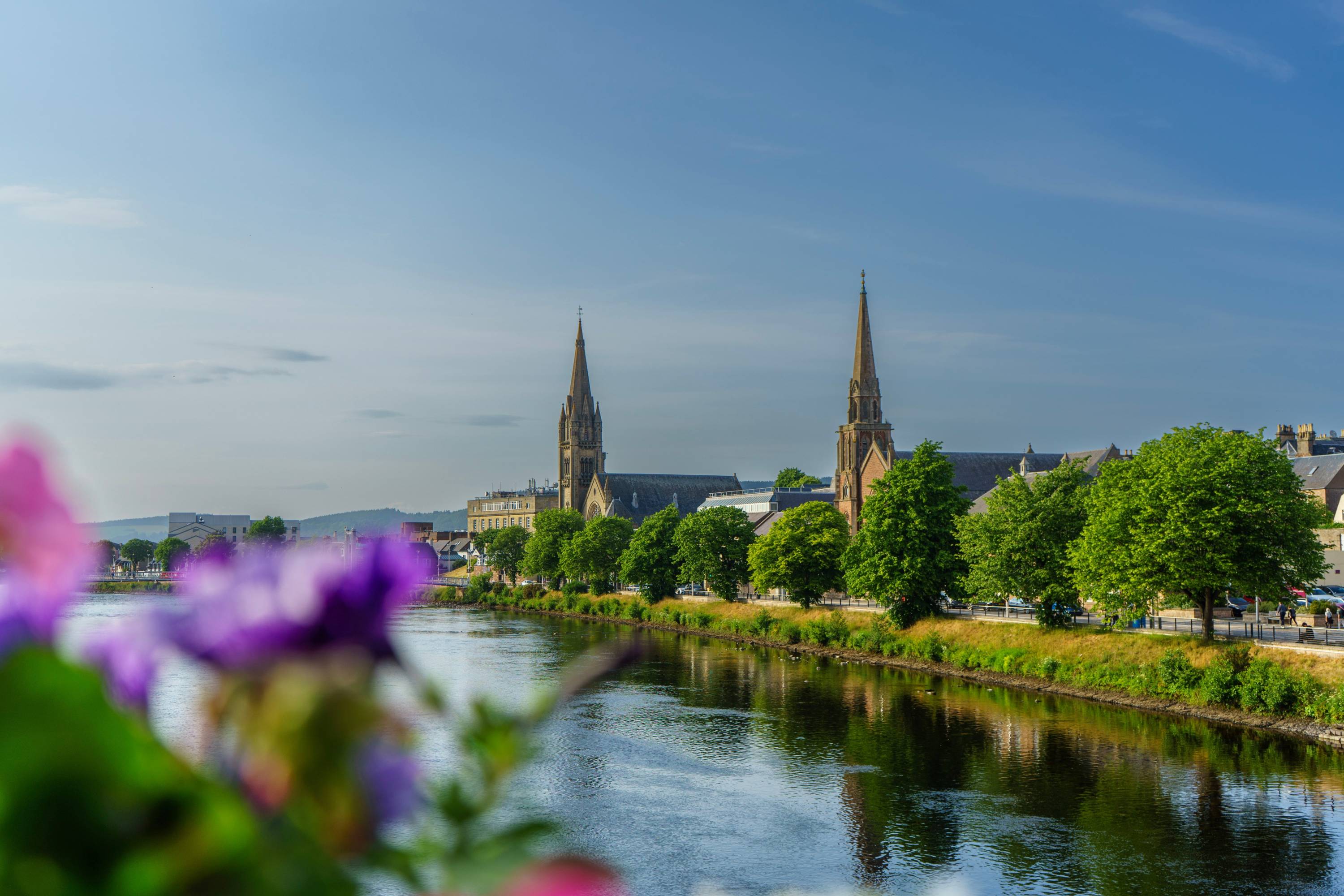 Inverness river and buildings from a distance