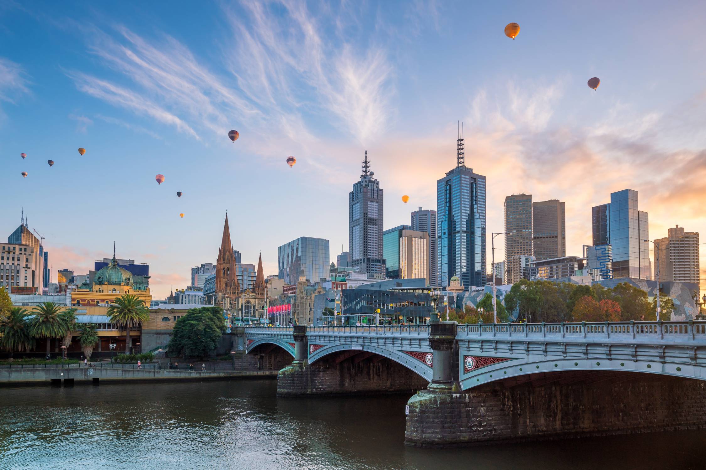 Buildings and river in Melbourne