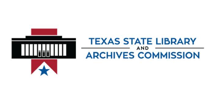 Texas State Library and Archives Commission logo.