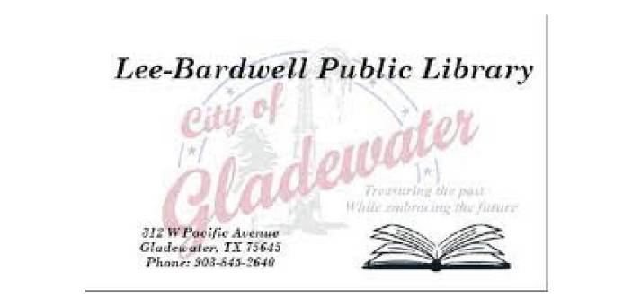 Lee-Bardwell Public Library Business Card with logo on it.