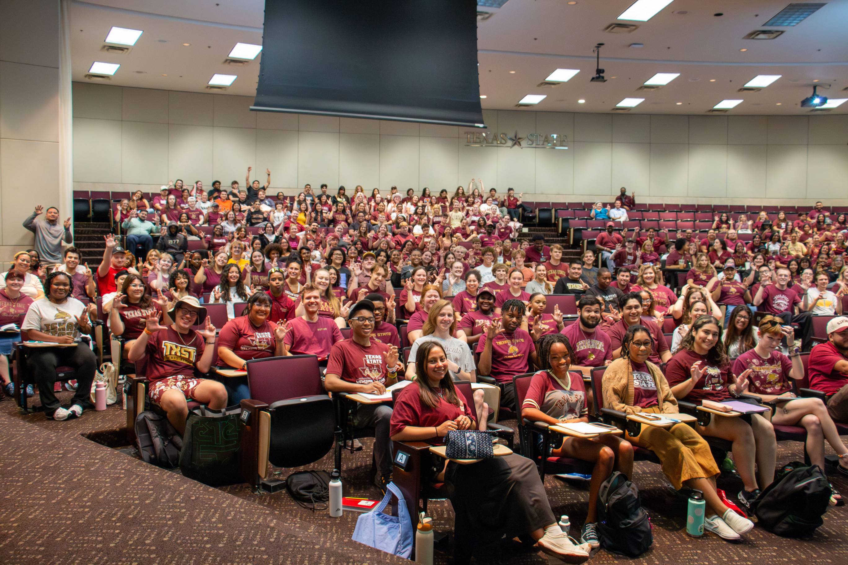 Group of students in Alkek Teaching Theatre