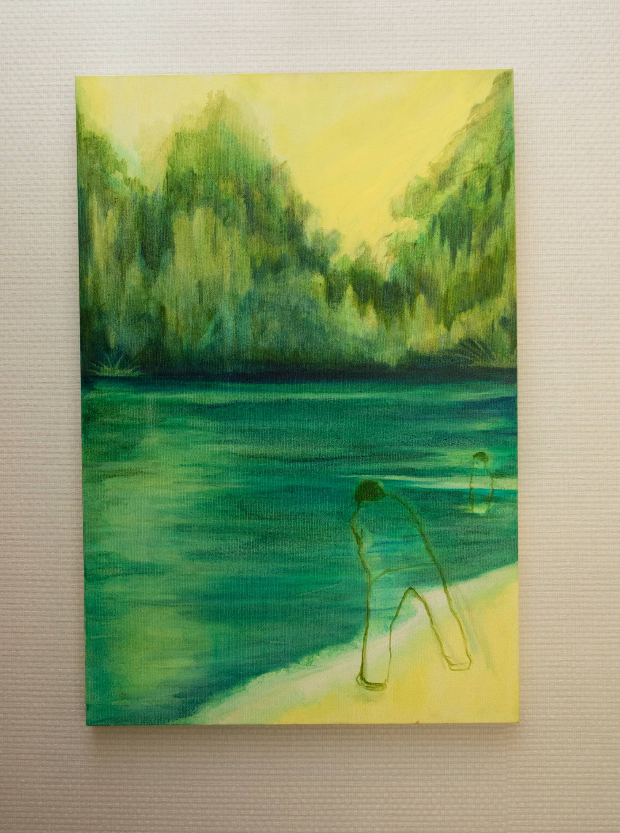 painting of a green river