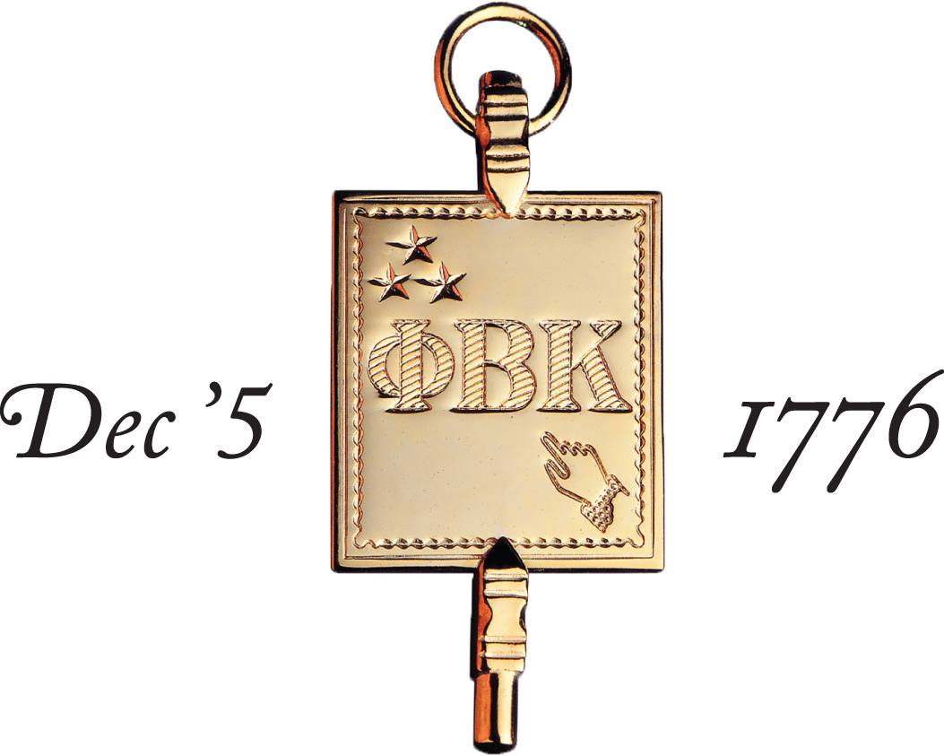 Phi Beta Kappa Key with founding date of society (December 5, 1776)