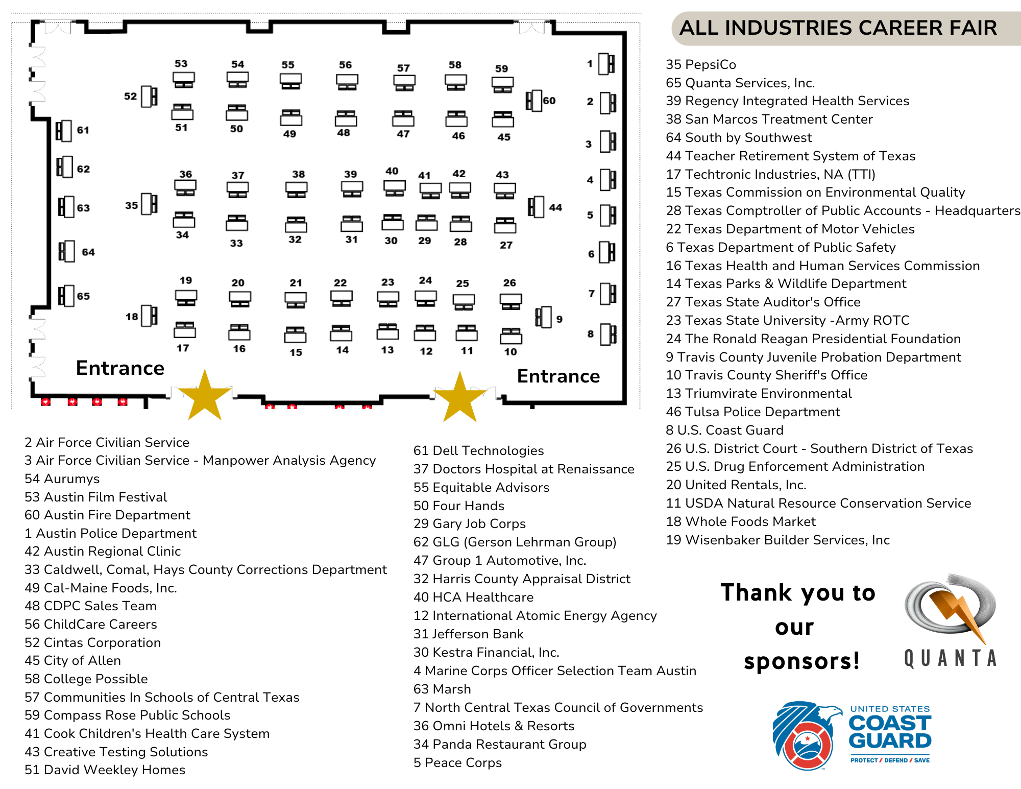 Map of career fair day 1