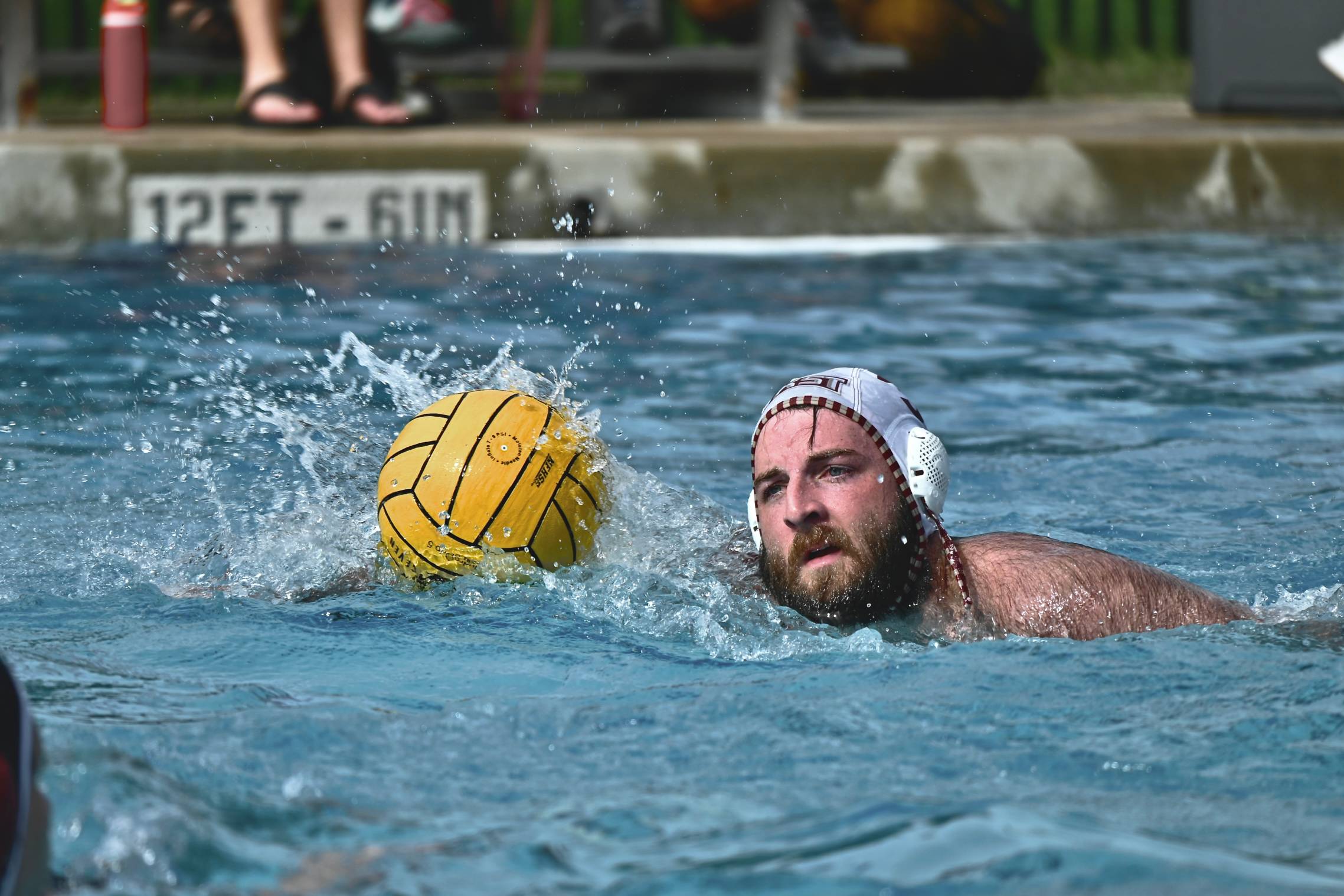 Men's Water Polo with ball in water