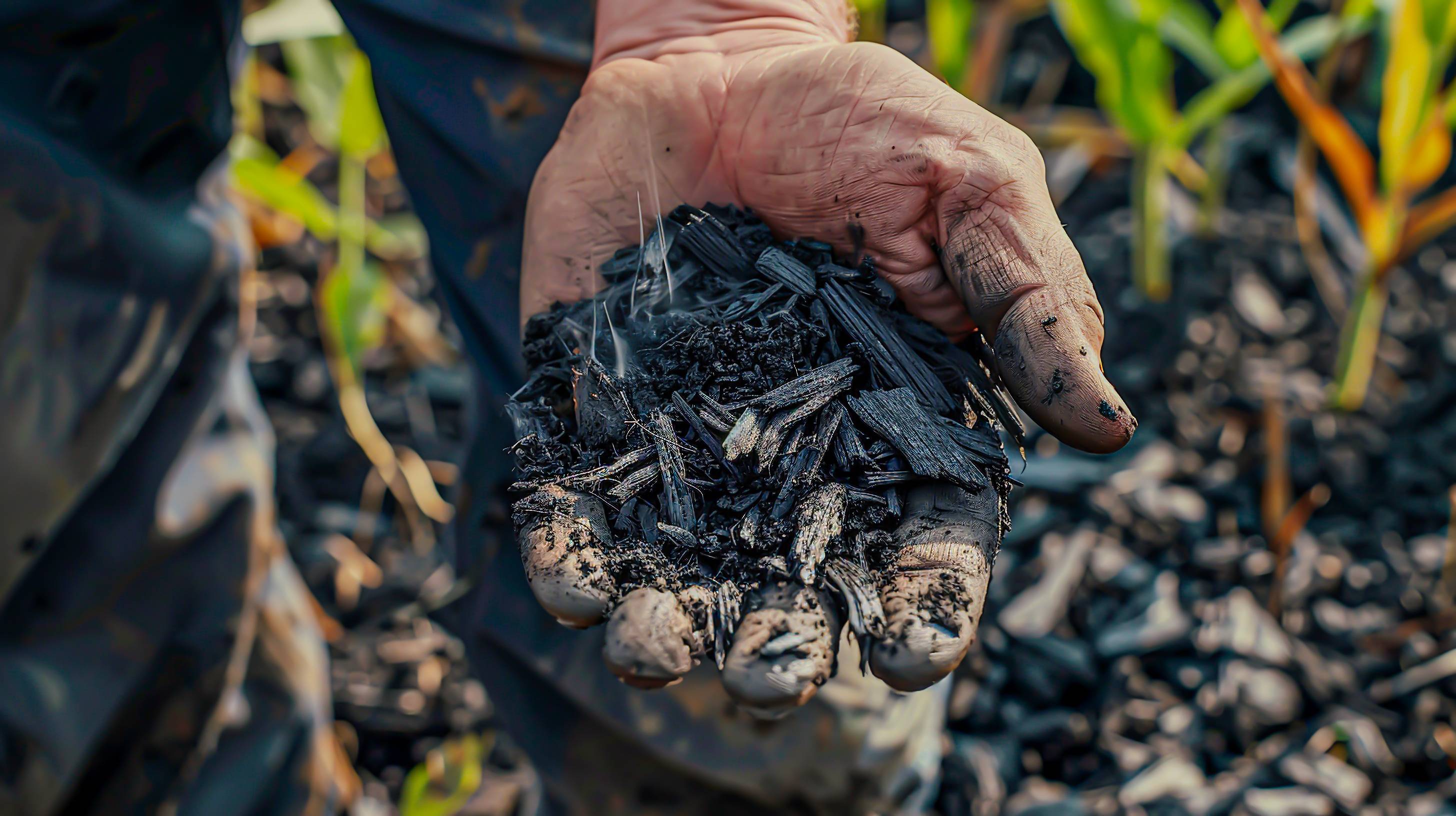 An image of a hand holding soil.