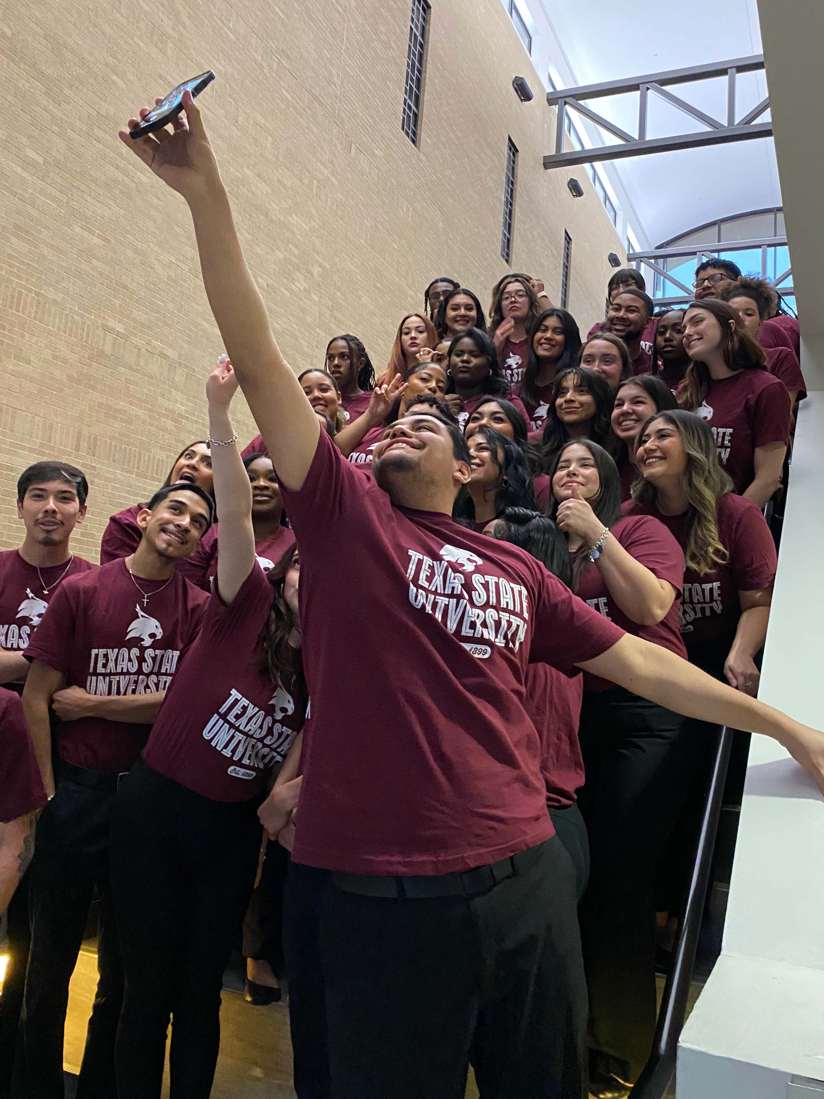 The University Ambassadors taking a group picture