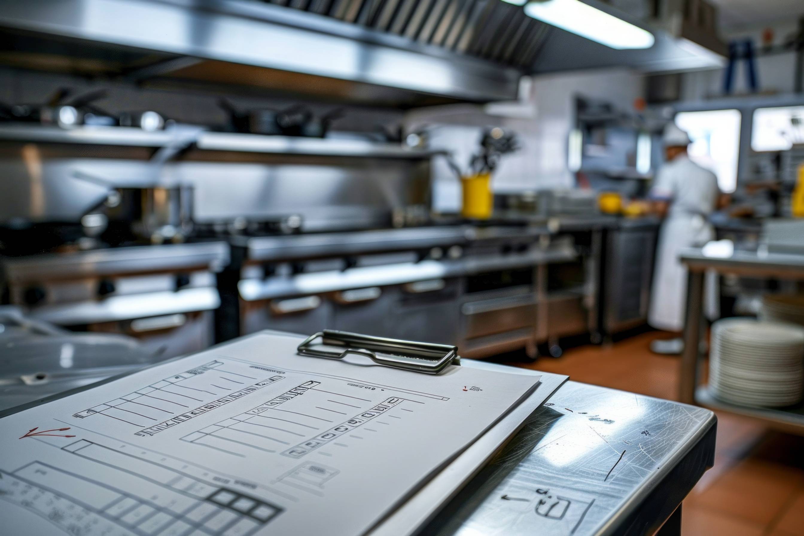 Clip board in a kitchen