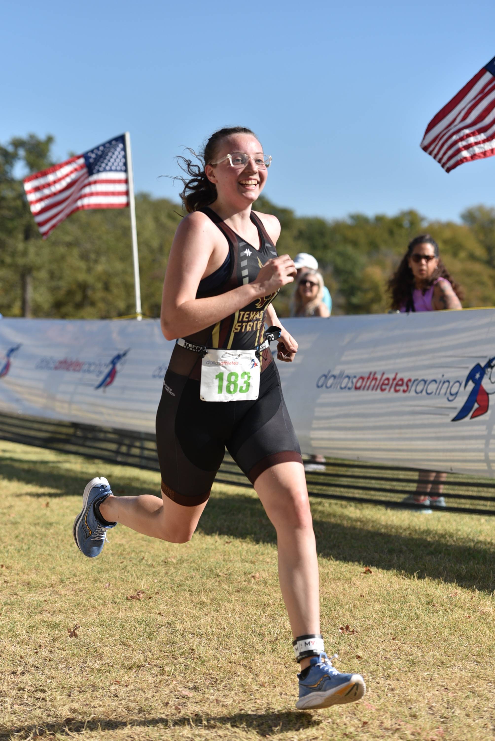 Triathlon Sport Club member finishing a race