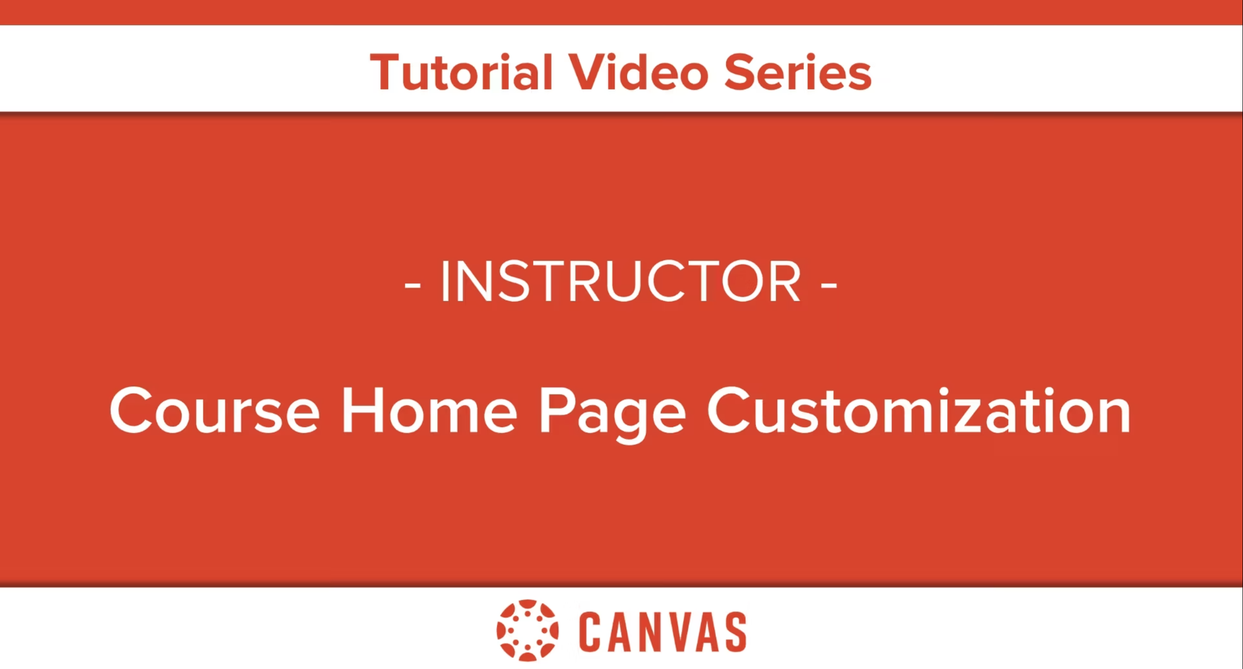 Course Home Page Customization for Instructors