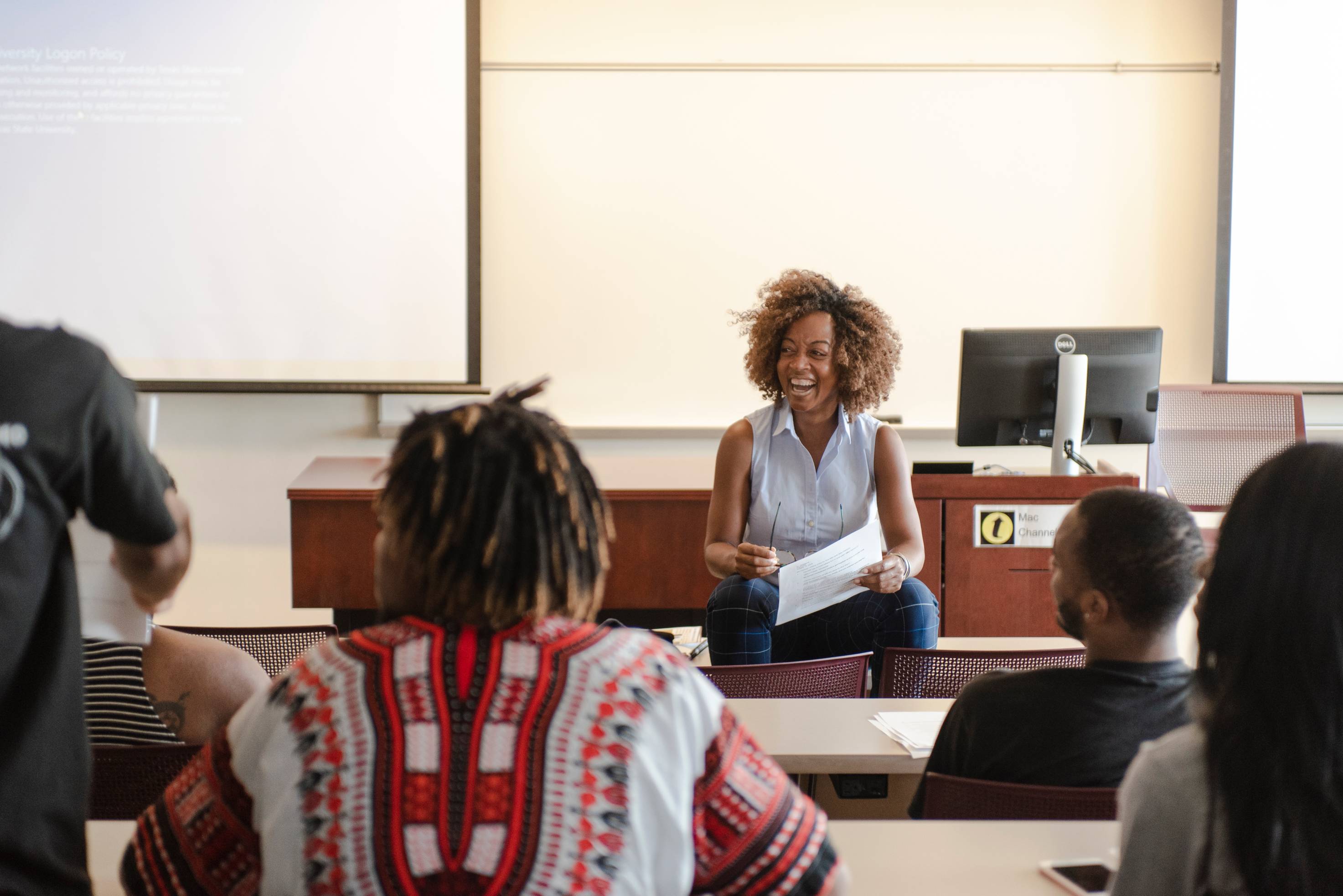 instructor speaking to class