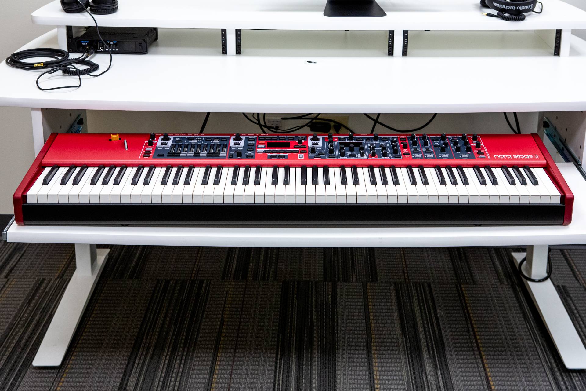 Keyboard put on a stand