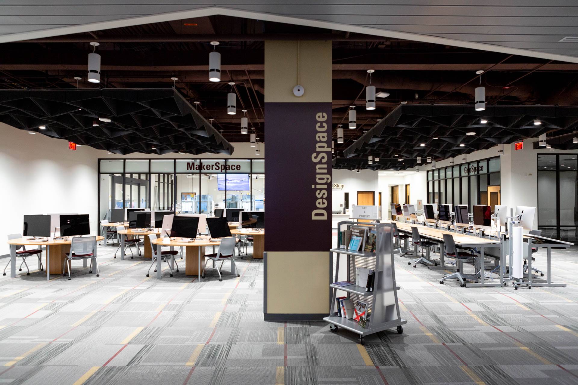 space with open computers